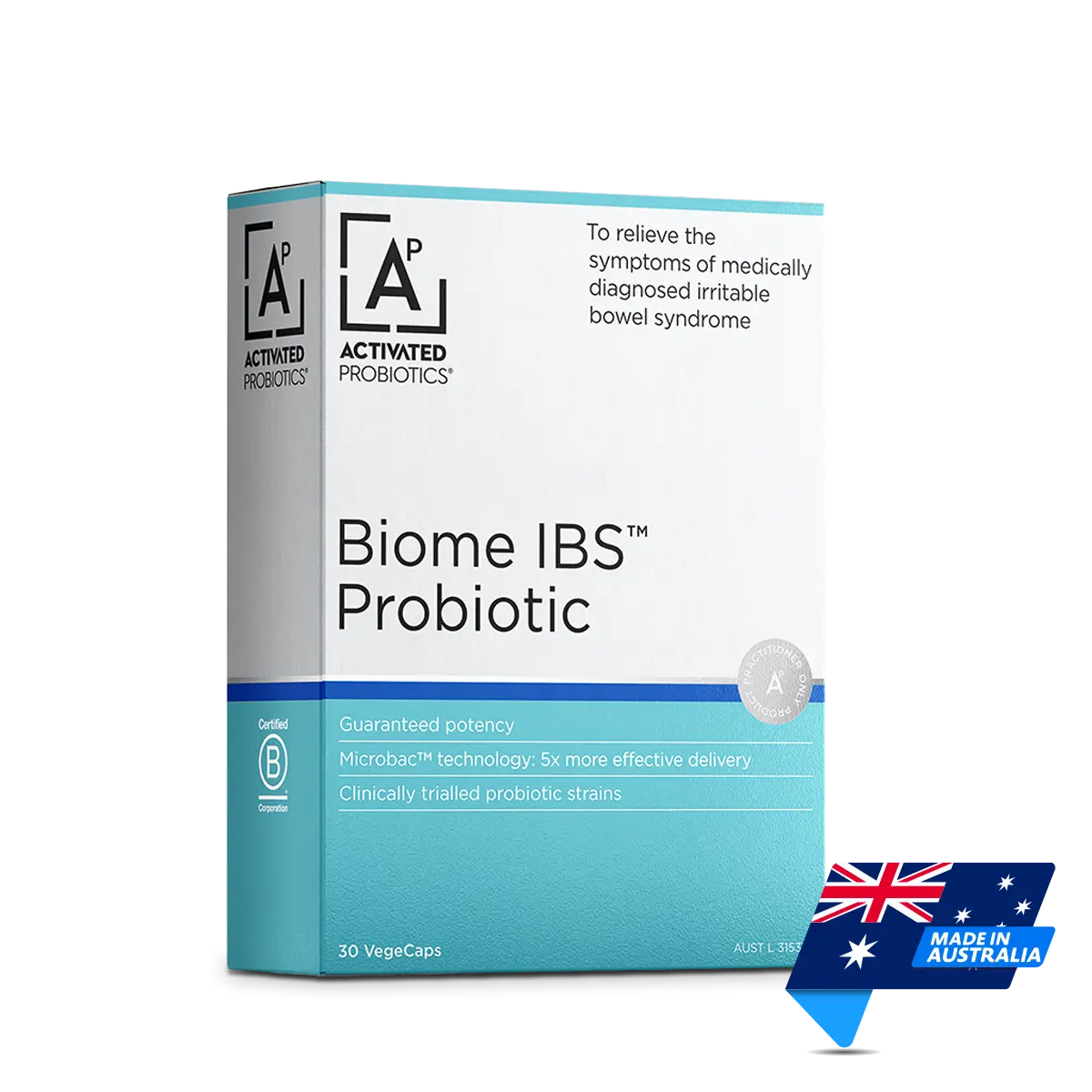 Activated Probiotics | Biome IBS Probiotic | 30 VegeCaps | Made in Australia | Mens Health Downunder