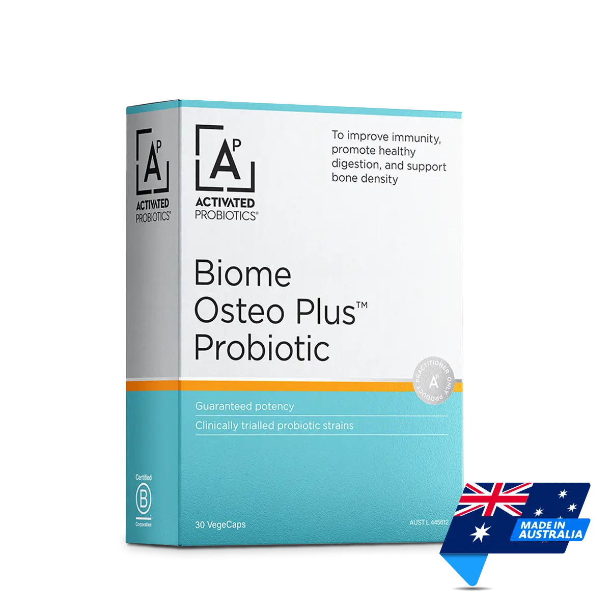 Activated Probiotics | Biome Osteo Plus Probiotic | 30 VegeCaps | Made in Australia | Mens Health Downunder