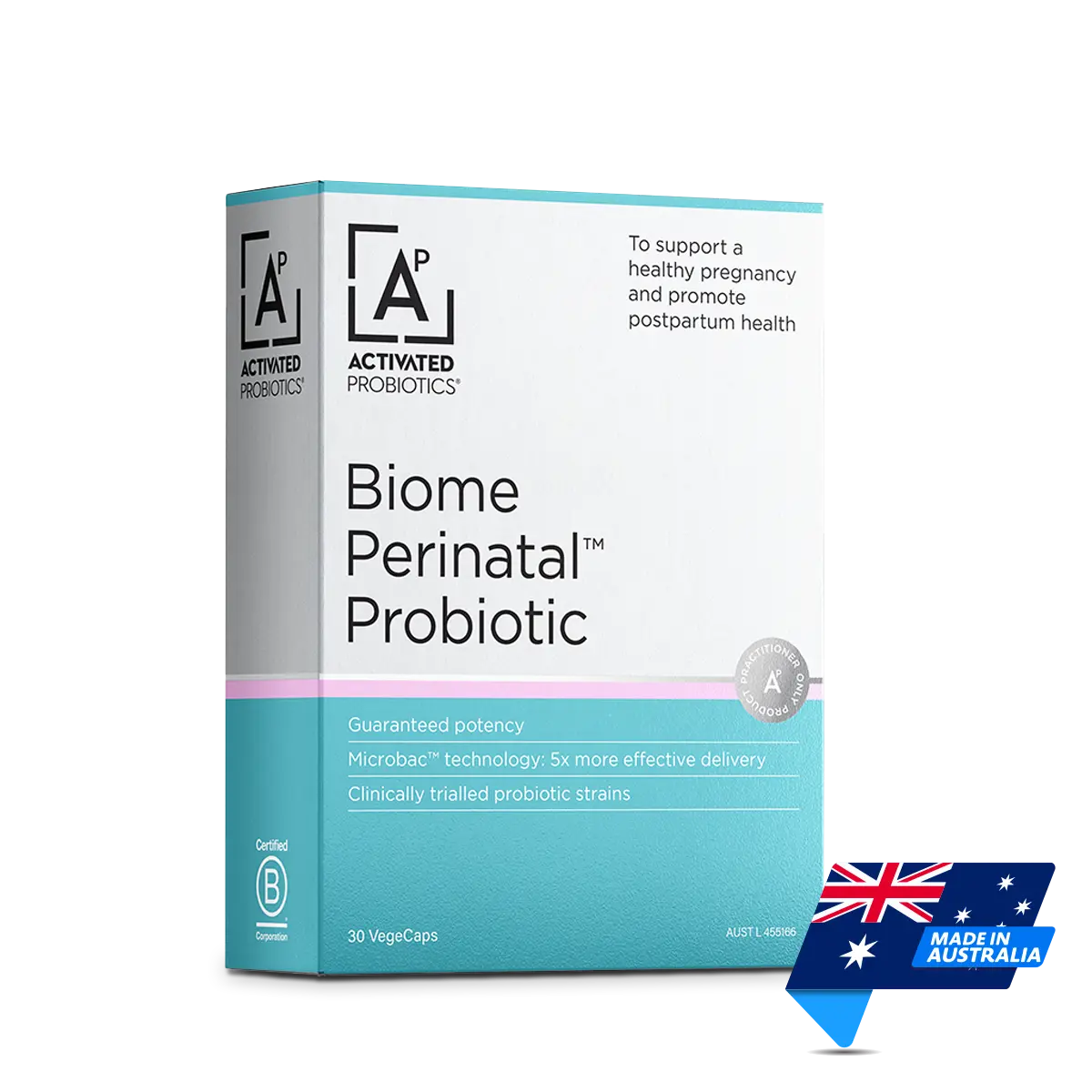 Activated Probiotics | Biome Perinatal Probiotic | 30 VegeCaps | Made in Australia | Mens Health Downunder